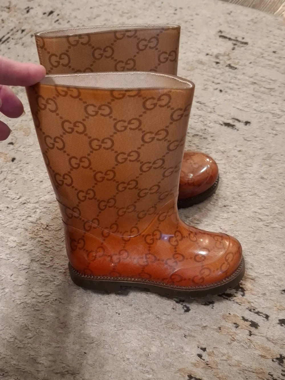 Gucci Kids Monogram Rain Boots Size 24(8 Toddler)